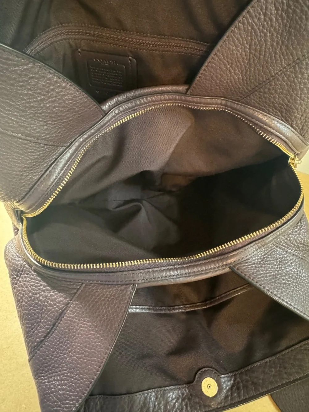 Coach Lexy Pebbled Leather Shoulder Bag Brown F57545